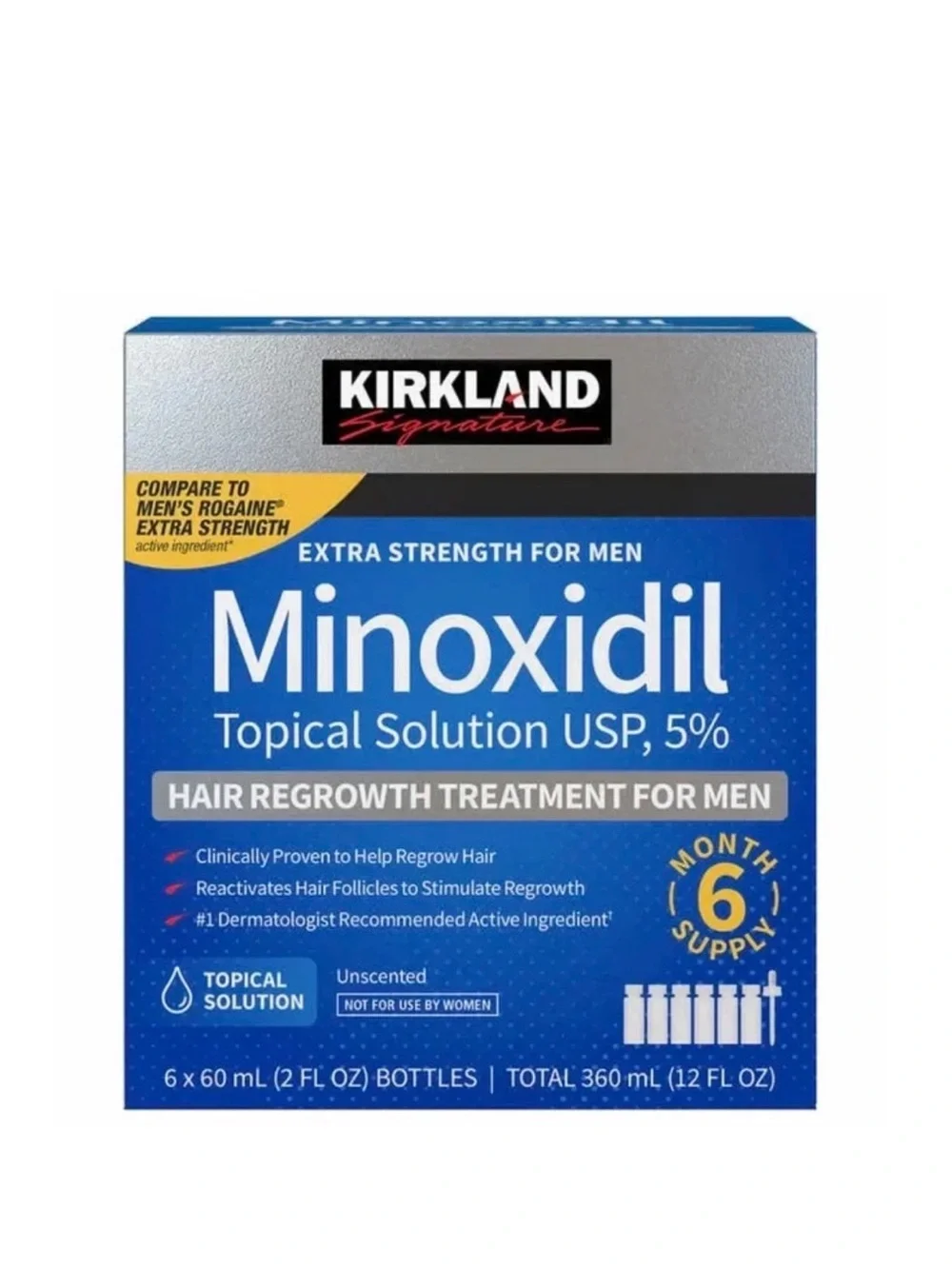 Kirkland Signature Minoxidil 5% Topical Solution for Men - Blue